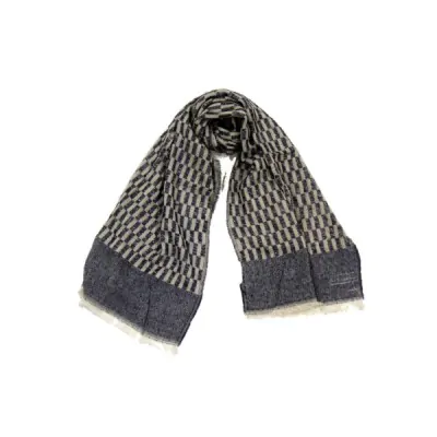 Manton Cuadrille 75x195 Azul Y Gris