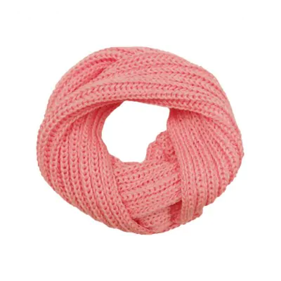 Cuello Infinito Tejido Doble Rosa Chicle