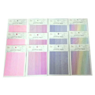 Sticker Para Unas Raya Color X12