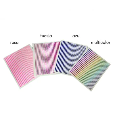 Sticker Para Unas Raya Color X12