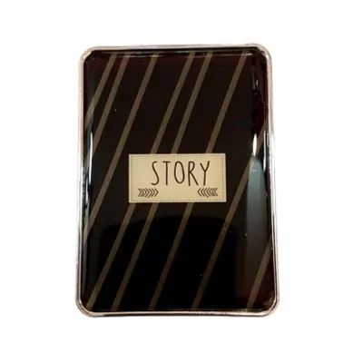 Espejo Silicona Rectangular Story Negro Linea Diagonal