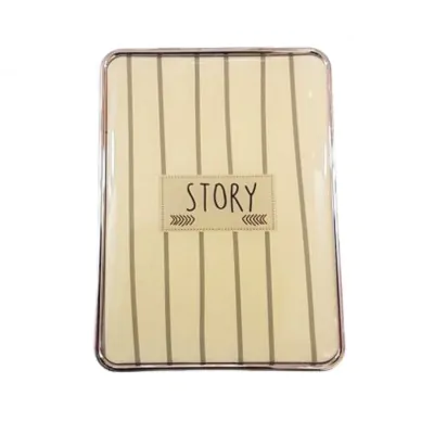 Espejo Silicona Rectangular Story Blanco Linea Vertical