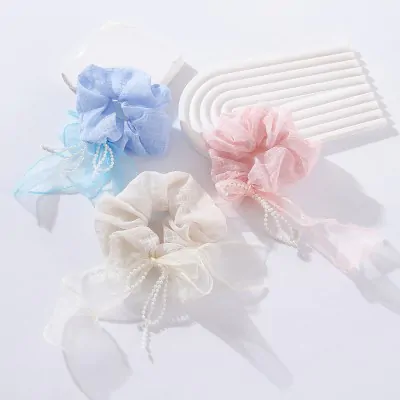 Scrunchies Romantico Mono Con Perlas X6