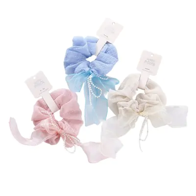 Scrunchies Romantico Mono Con Perlas X6