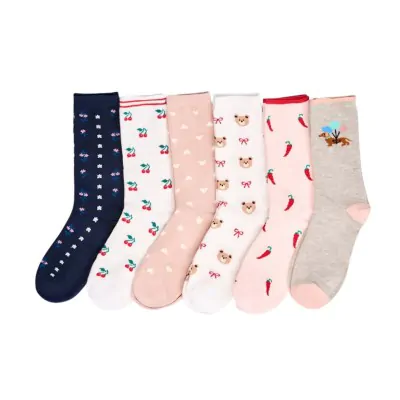 Medias 1/2 Cana Dama Estampada Surtida Elemento X12