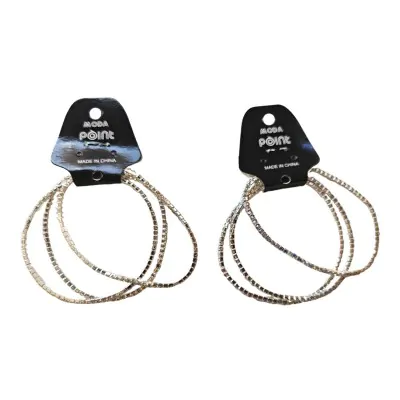 Pulsera Stras Fina Set X3 Blanco Plateado X12