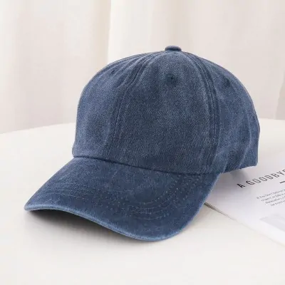 Cap Gastado Denim Azul Oscuro