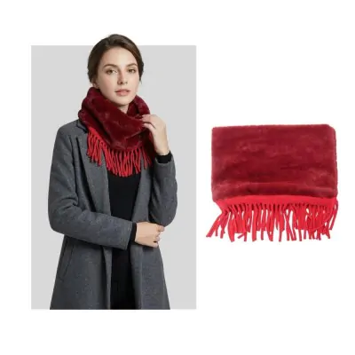 Cuello Peluche Con Fleco 38x23 Bordo