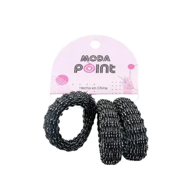 Colita Texturada Brillo Negro X12