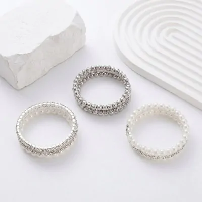 Pulsera Stras Rigida 3 Fila Basica X12