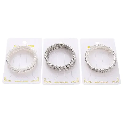 Pulsera Stras Rigida 3 Fila Basica X12