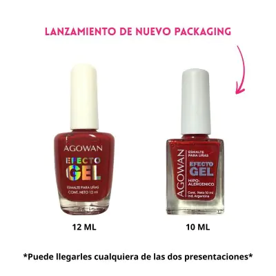 Esmalte Agowan Gel Cremoso 10ml G06 Rojo X2