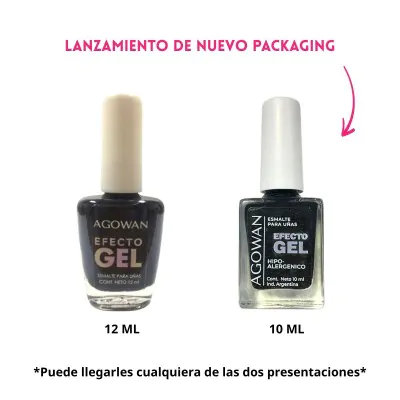 Esmalte Agowan Gel Cremoso 10ml G11 Negro X2