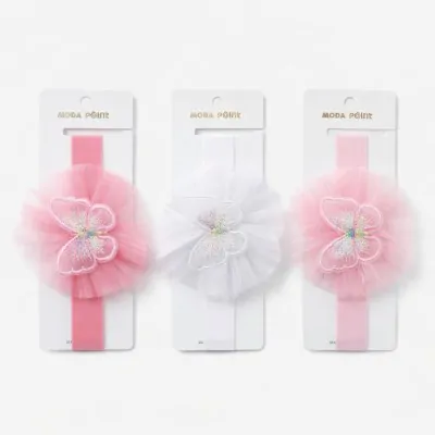 Vincha Bebe Cinta Fina Mariposa Plana X6