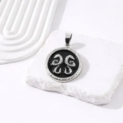 Dije Acero Aceitado Signo 36 Geminis
