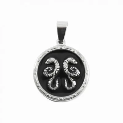Dije Acero Aceitado Signo 36 Geminis