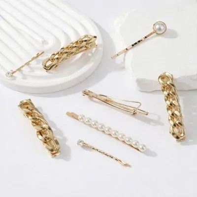 Set Invisibles Dorados Cadena X6