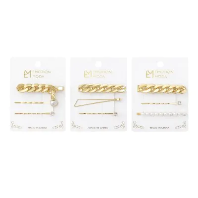 Set Invisibles Dorados Cadena X6