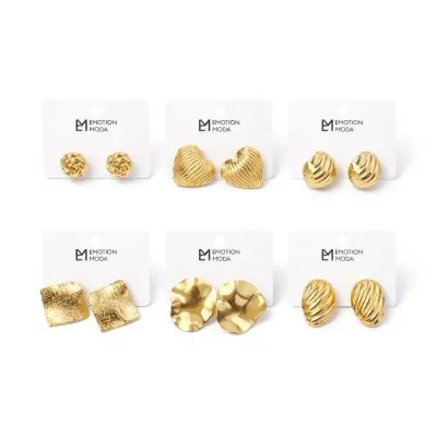 Aros Diseno Paris Dorado X6