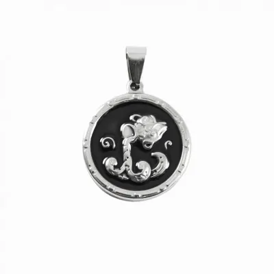 Dije Acero Aceitado Signo 44 Acuario