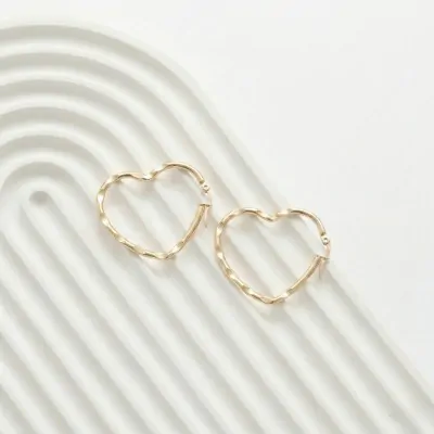 Argolla Acero Dorado N30 Corazon X6