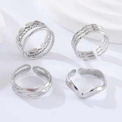 Anillo Acero Diseno Seul Plateado X12