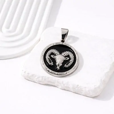 Dije Acero Aceitado Signo 34 Aries