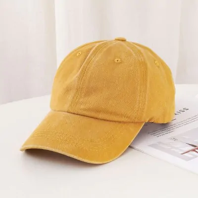 Cap Gastado Denim Mostaza