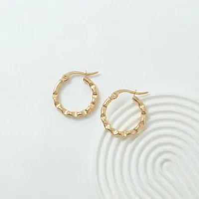 Argolla Acero Dorado N20 Circulo X6