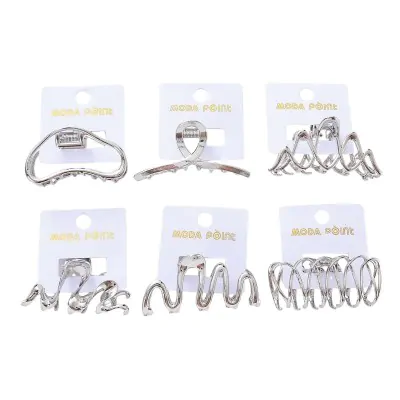 Broche Borde Metal Grande Plateado X6