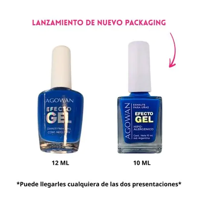 Esmalte Agowan Gel Cremoso 10ml E79 Azul Neon X2