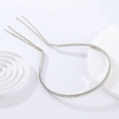 Vincha Metal Colgante Stras X6