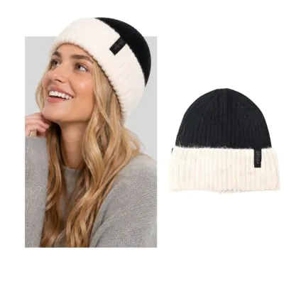 Gorro Rocky Bicolor Negro Y Crema