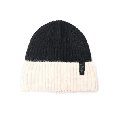 Gorro Rocky Bicolor Negro Y Crema