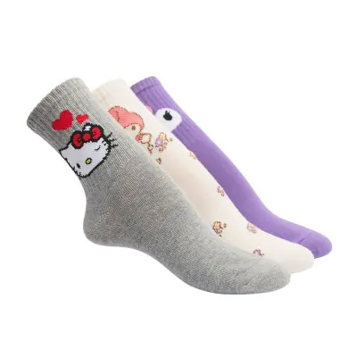 Medias 1/3 Cana Dama Estampado Hello Kitty & Friends Talle Unico Elemento X12