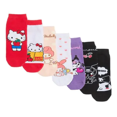 Medias Soquete Dama Estampado Hello Kitty & Friends Talle Unico Elemento X12