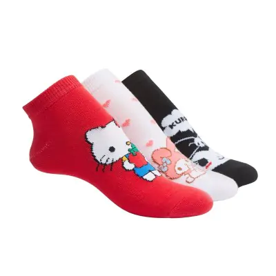 Medias Soquete Dama Estampado Hello Kitty & Friends Talle Unico Elemento X12