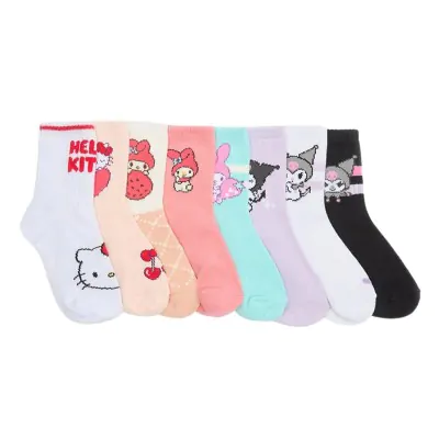 Medias 1/3 Caña Chicos Estampado Hello Kitty & Friends Talle 5 Elemento X12