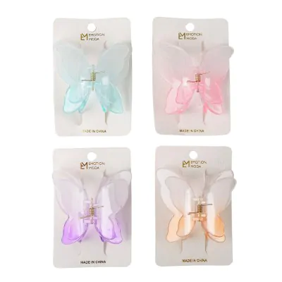 Broche Mariposa Degrade Doble 6cm Blanco X6