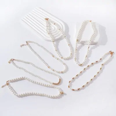 Collar Perla Dorado X12