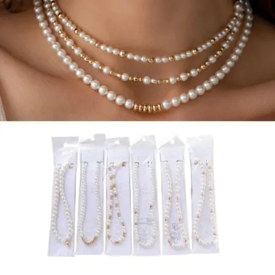 Collar Perla Dorado X12