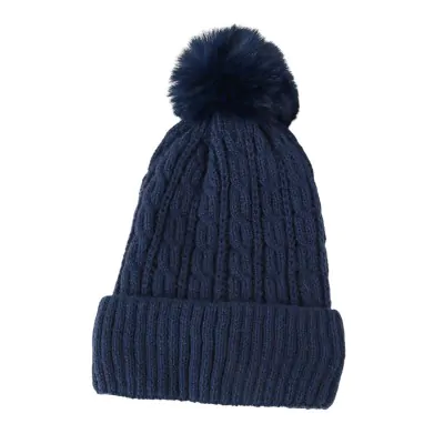 Gorro Dama Trenzado Con Pompon