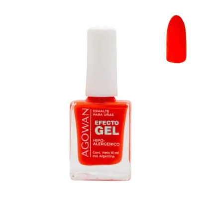 Esmalte Agowan Gel Cremoso 10ml E77 (k16) Naranja Neon X2
