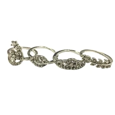 Set Anillo Aleacion Stras Surtido X4