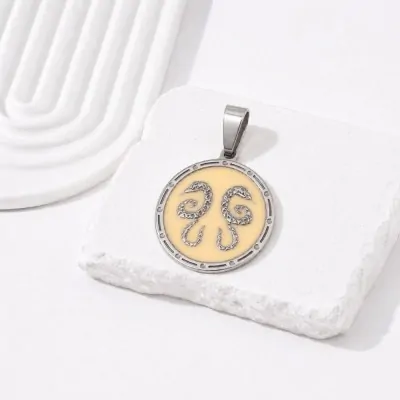 Dije Acero Medalla Zodiaco Geminis