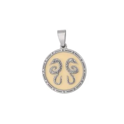 Dije Acero Medalla Zodiaco Geminis
