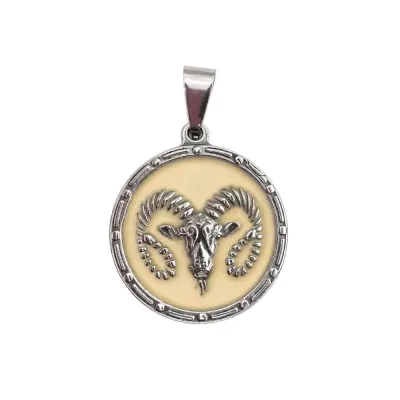 Dije Acero Medalla Zodiaco Aries