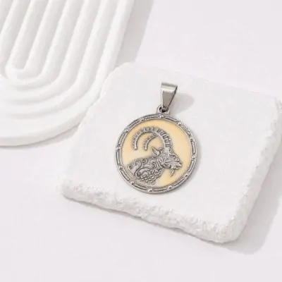 Dije Acero Medalla Zodiaco Capricornio