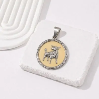 Dije Acero Medalla Zodiaco Tauro