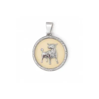 Dije Acero Medalla Zodiaco Tauro